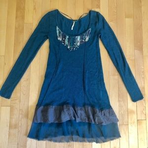 Free People Ruffle Hem Sweater Dress